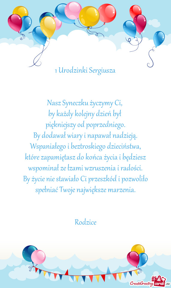 1 Urodzinki Sergiusza