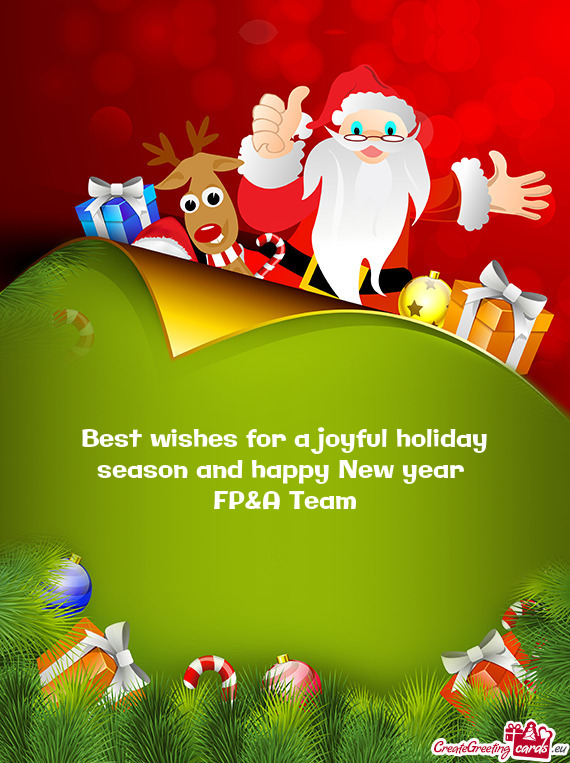 Best wishes for a joyful holiday season and happy New year