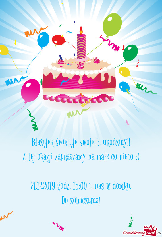 Błażejek świętuje swoje 5. urodziny