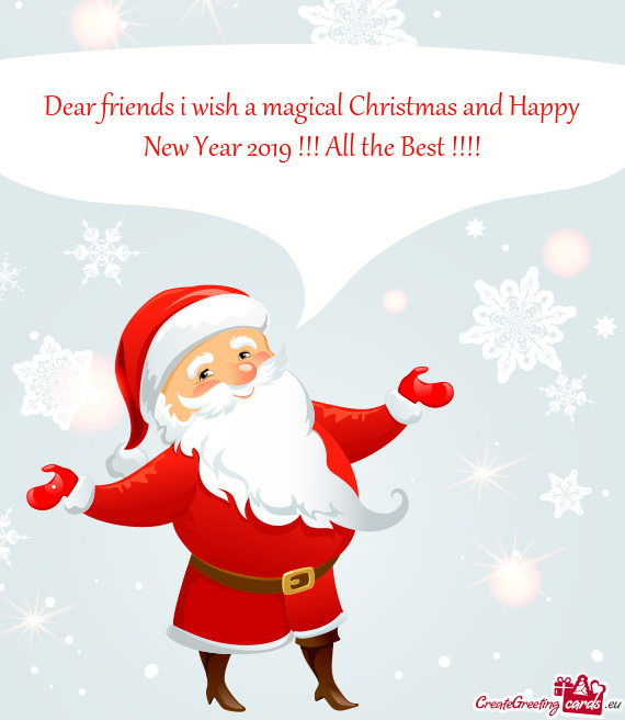 Dear friends i wish a magical Christmas and Happy New Year 2019 !!! All the Best