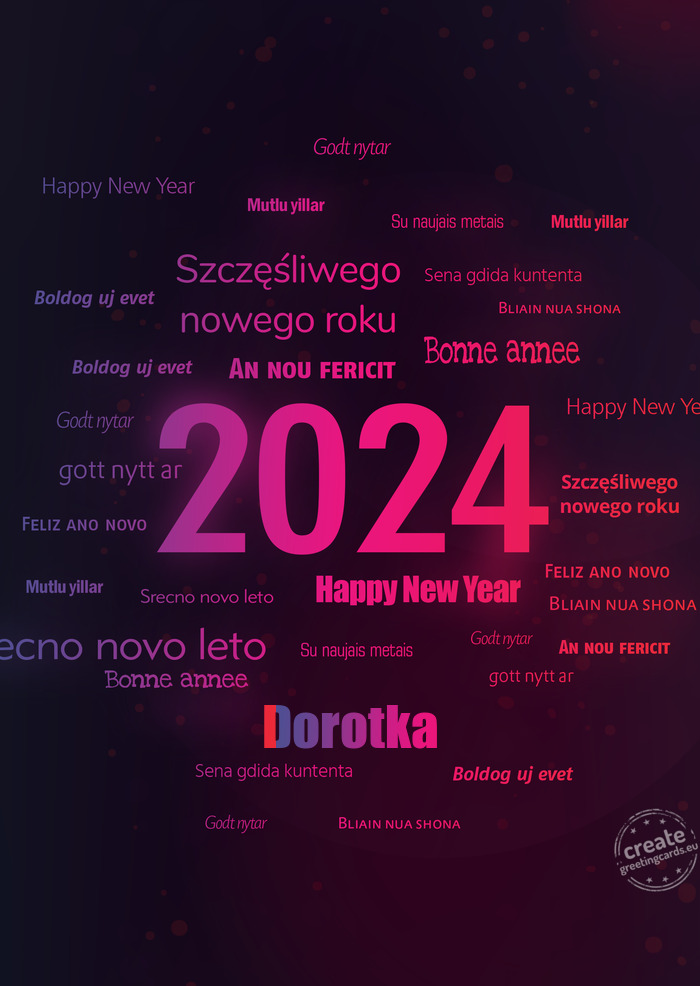 Happy new year Dorotka