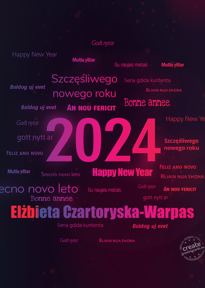 Happy new year Elżbieta Czartoryska-Warpas