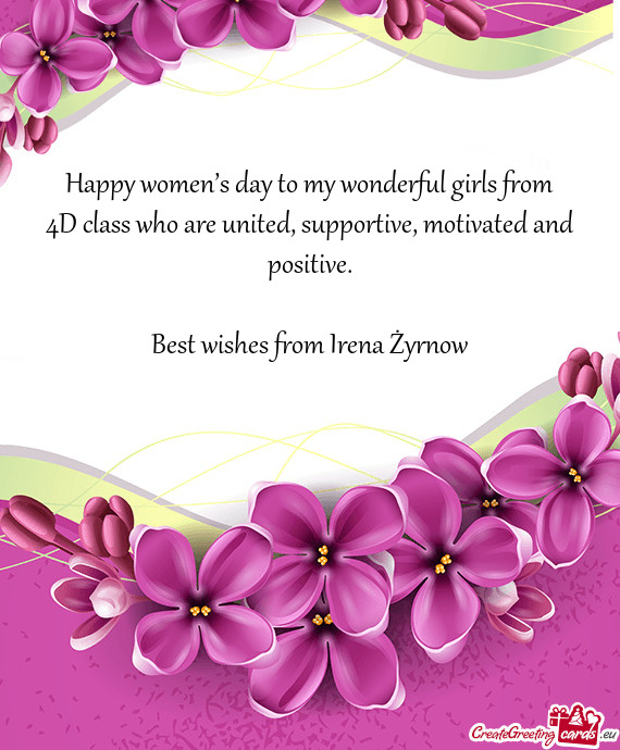 Happy women’s day to my wonderful girls from