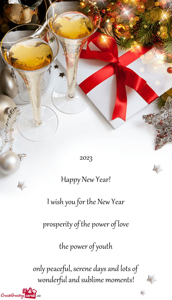 I wish you for the New Year