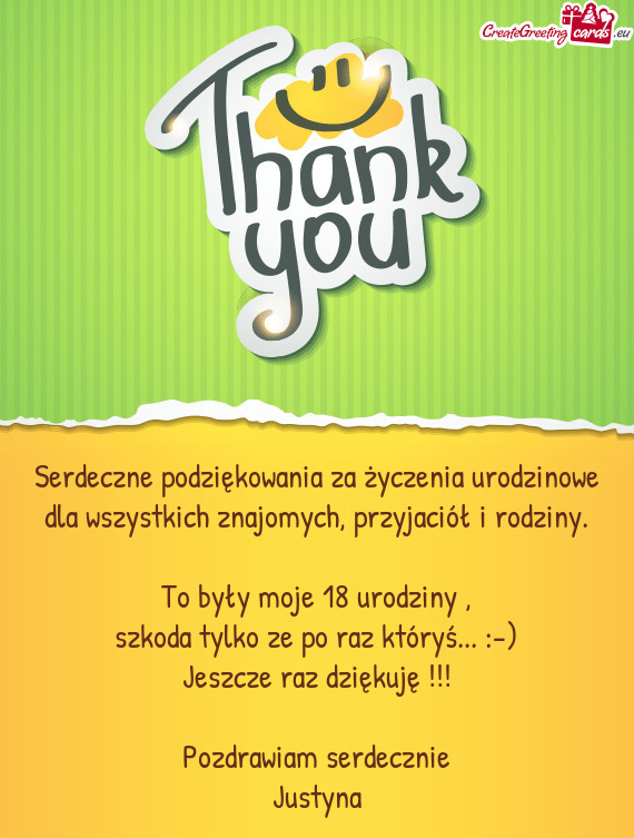 ) Jeszcze raz dziękuję !!! Pozdrawiam serdecznie Justyna