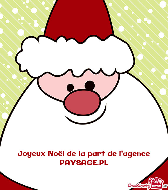 Joyeux Noël de la part de l`agence PAYSAGE.PL