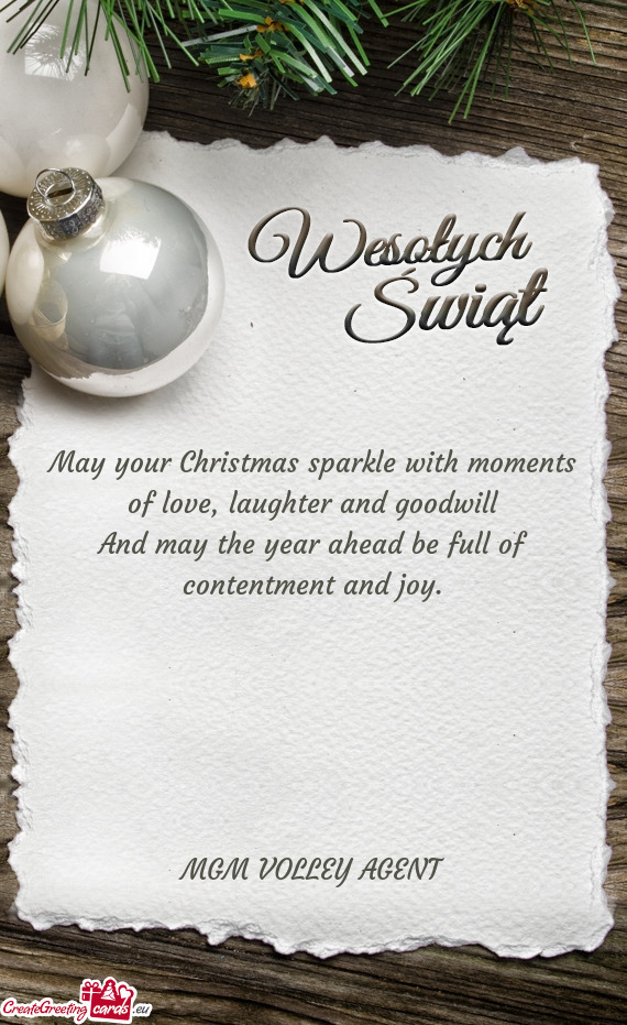May your Christmas sparkle with moments of love, laughter