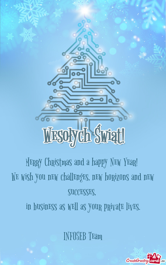 Merry Christmas and a happy New Year!   We wish you new