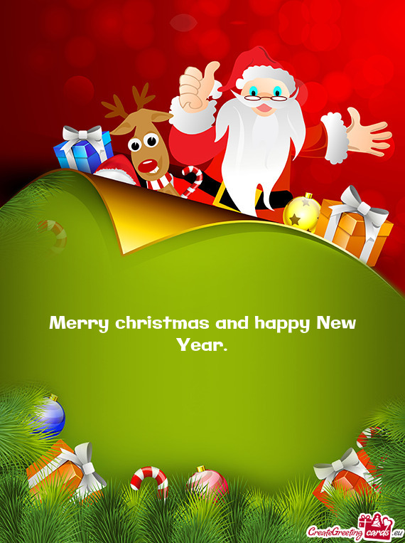 Merry christmas and happy New Year.