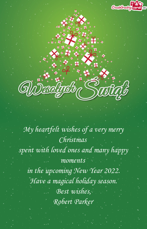 My heartfelt wishes of a very merry Christmas