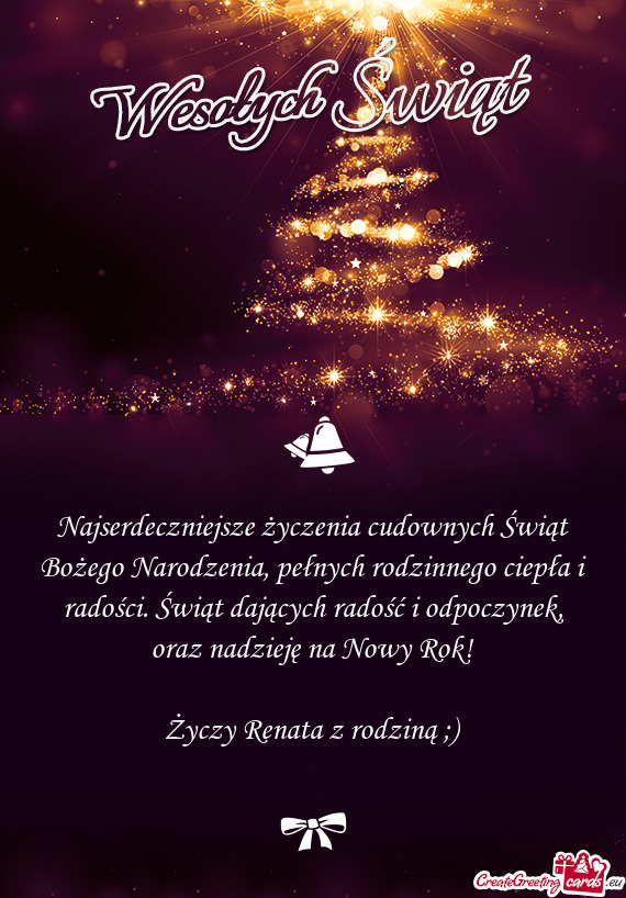 Najserdeczniejsze życzenia cudownych Świąt Bożego Narodzenia, pełnych