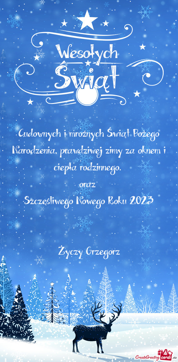 Oraz Szczęśliwego Nowego Roku 2023  Grzegorz