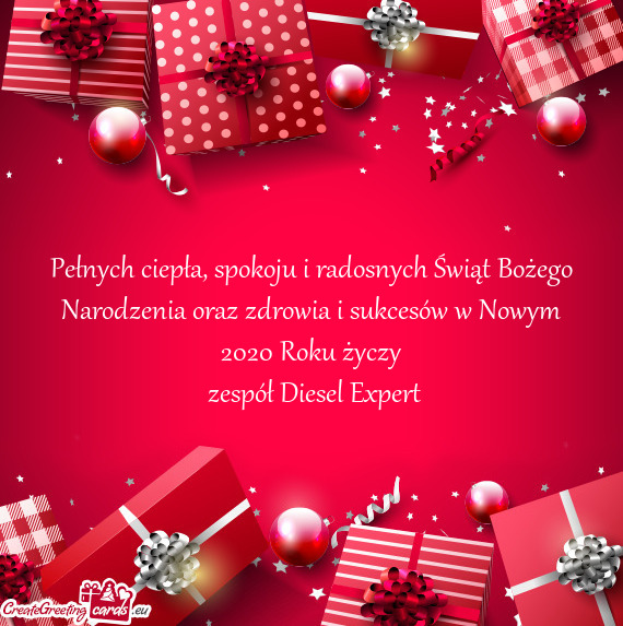 Pełnych ciepła, spokoju i radosnych Świąt Bożego Narodzenia oraz zdrowia i sukcesów w Nowym 20