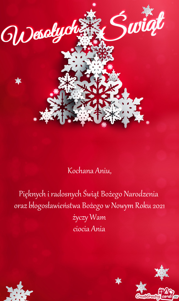 Pięknych i radosnych Świąt Bożego Narodzenia 
 oraz błogosławieństwa Bożego w Nowym Roku