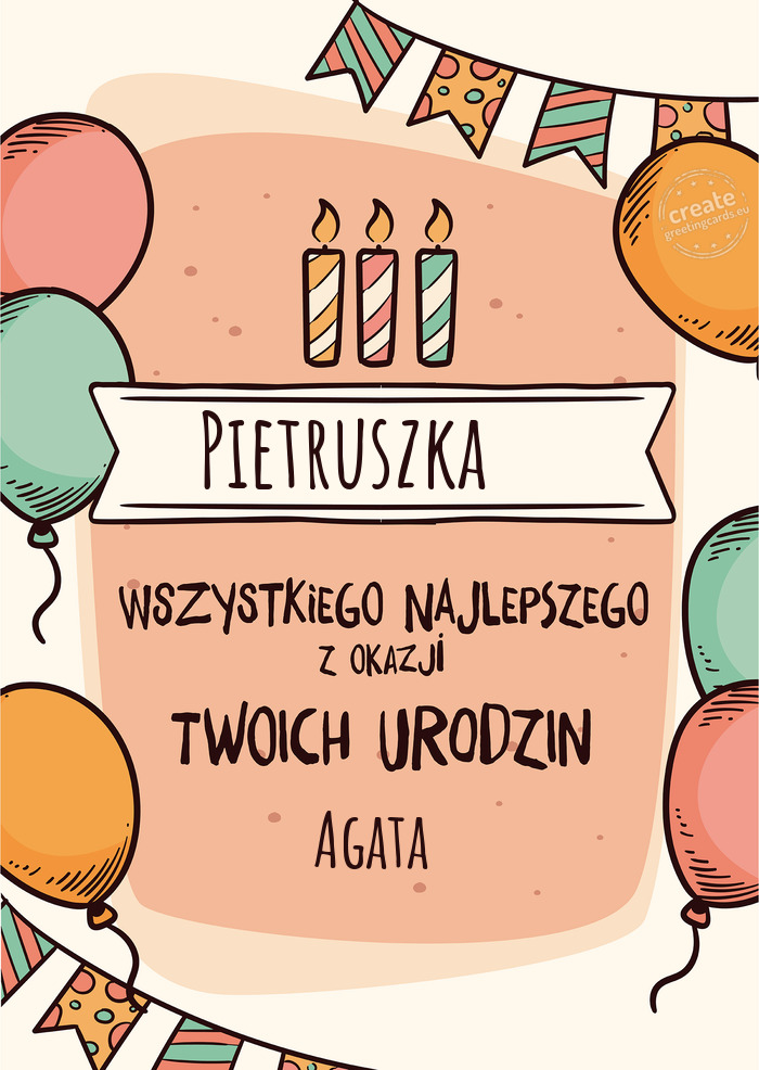 Pietruszka 🌿 Wszystkiego Najlepszego z okazji Twoich urodzin Agata