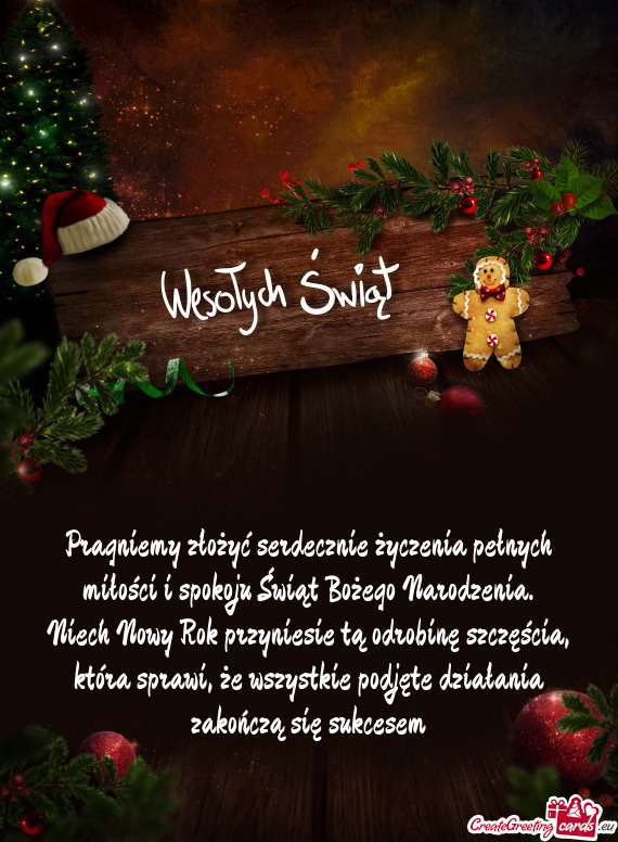Pragniemy złożyć serdecznie życzenia pełnych miłości i spokoju Świąt Bożego Narodzenia