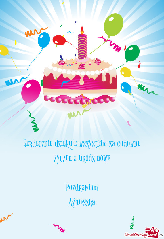 Serdecznie dziękuję wszystkim za cudowne życzenia urodzinowe