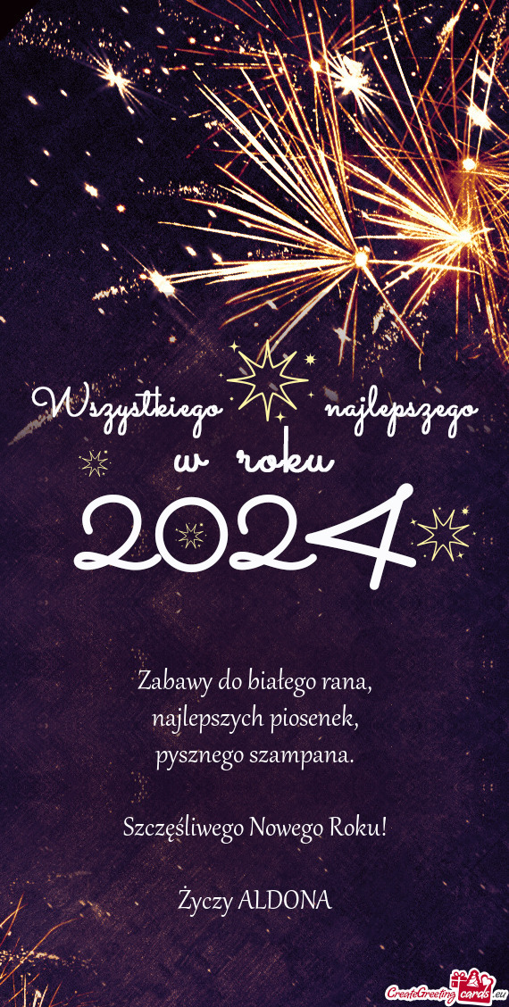 Szczęśliwego Nowego Roku! ALDONA
