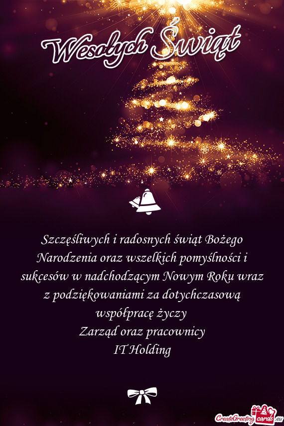 Szczęśliwych i radosnych świąt Bożego Narodzenia oraz wszelkich pomyślności i sukcesów w nad