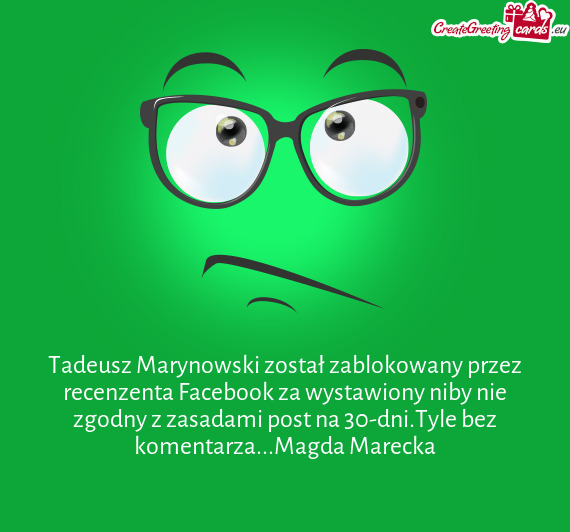 Tadeusz Marynowski został zablokowany przez recenzenta
