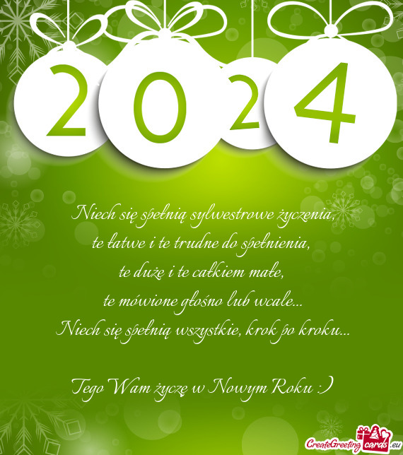 Tego Wam życzę w Nowym Roku :)