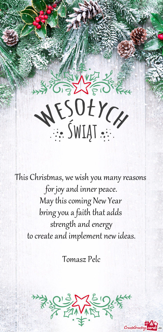 This Christmas, we wish you many reasons