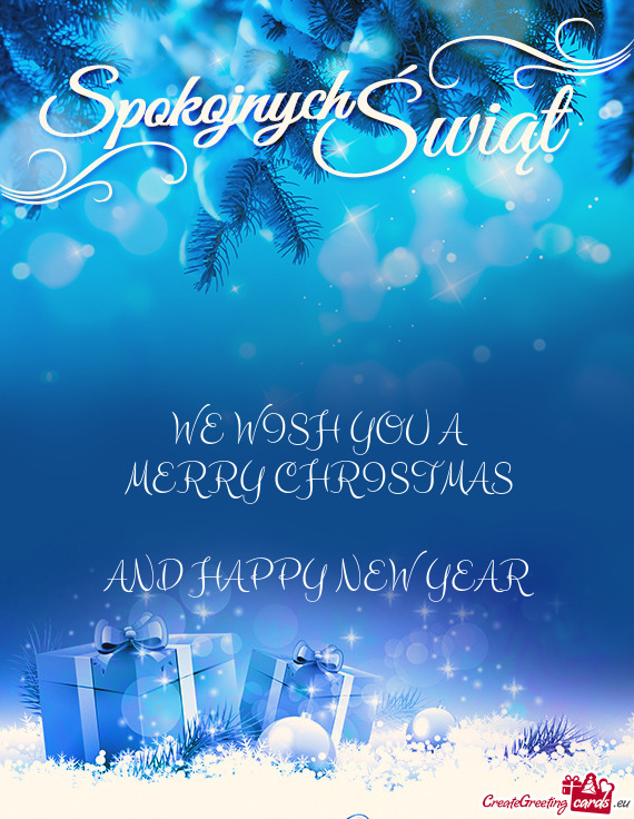WE WISH YOU A
 MERRY CHRISTMAS
 
 AND HAPPY NEW YEAR