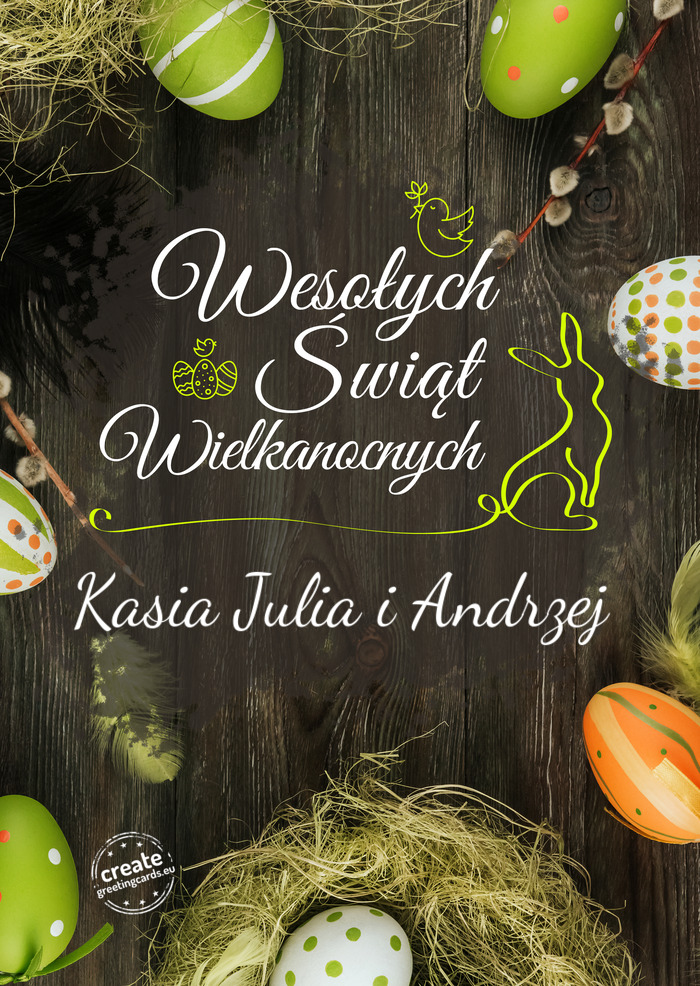 Wesołego Świat Wielkanocnych Kasia Julia i Andrzej