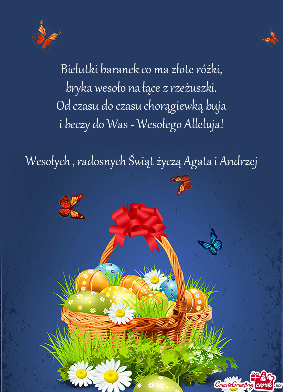 Wesołych , radosnych Świąt życzą Agata i Andrzej