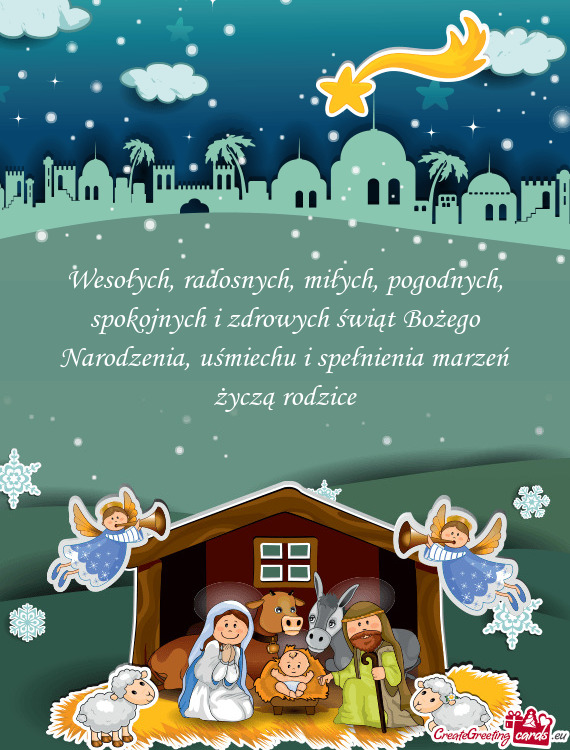 Wesołych, radosnych, miłych, pogodnych, spokojnych i zdrowych świąt Bożego Narodzenia, uśmiech