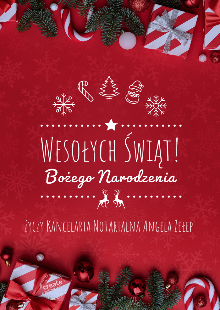 Wesołych Świąt Bożego NarodzeniaKancelaria Notarialna Angela Zełep