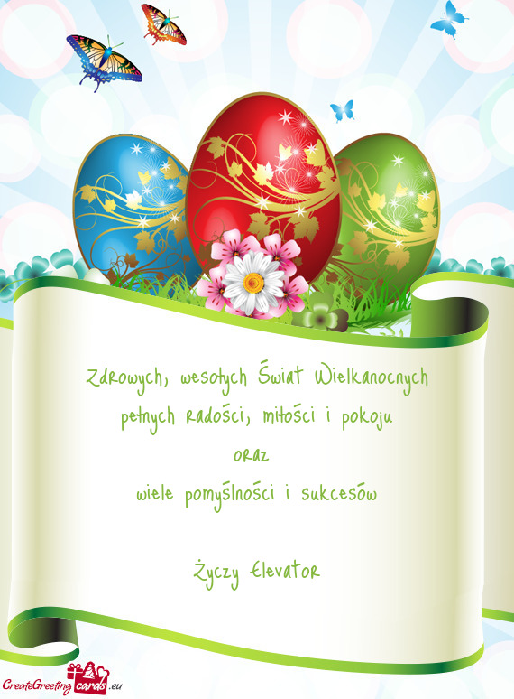 Wesołych Świat Wielkanocnych pełnych radości