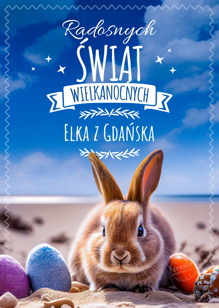 Wesołych Świąt zajączek i Elka z Gdańska