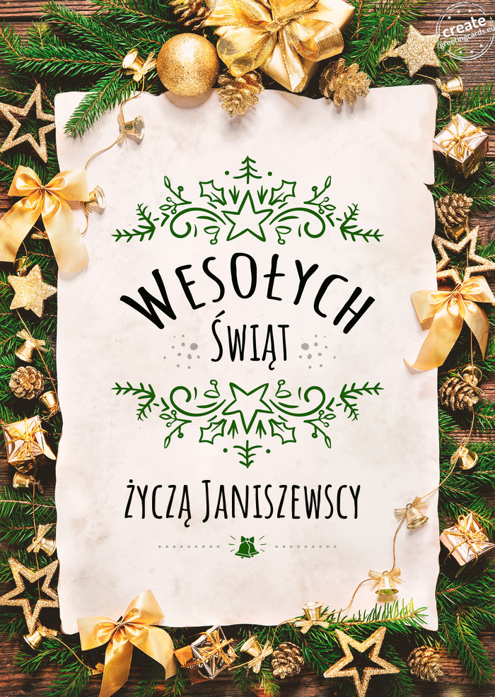 Wesołych Świąt życzą Janiszewscy