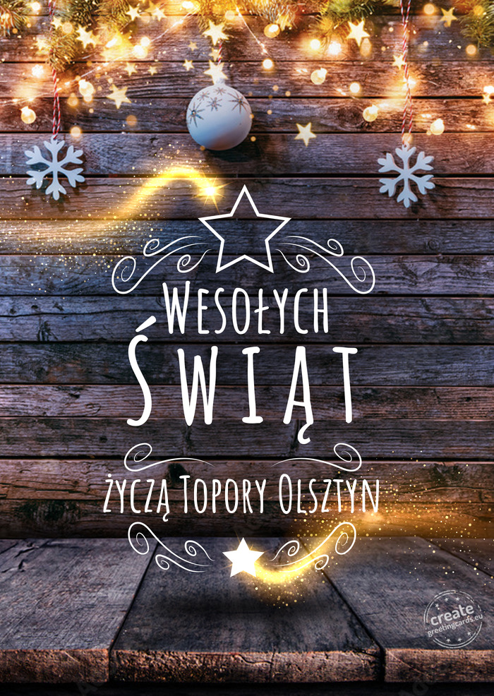 Wesołych Świąt życzą Topory Olsztyn