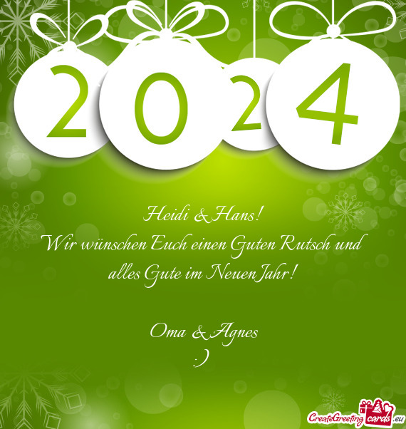Wir wünschen Euch einen Guten Rutsch und alles Gute im Neuen Jahr
