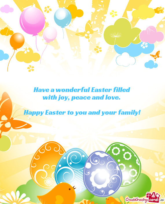 With joy, peace and love