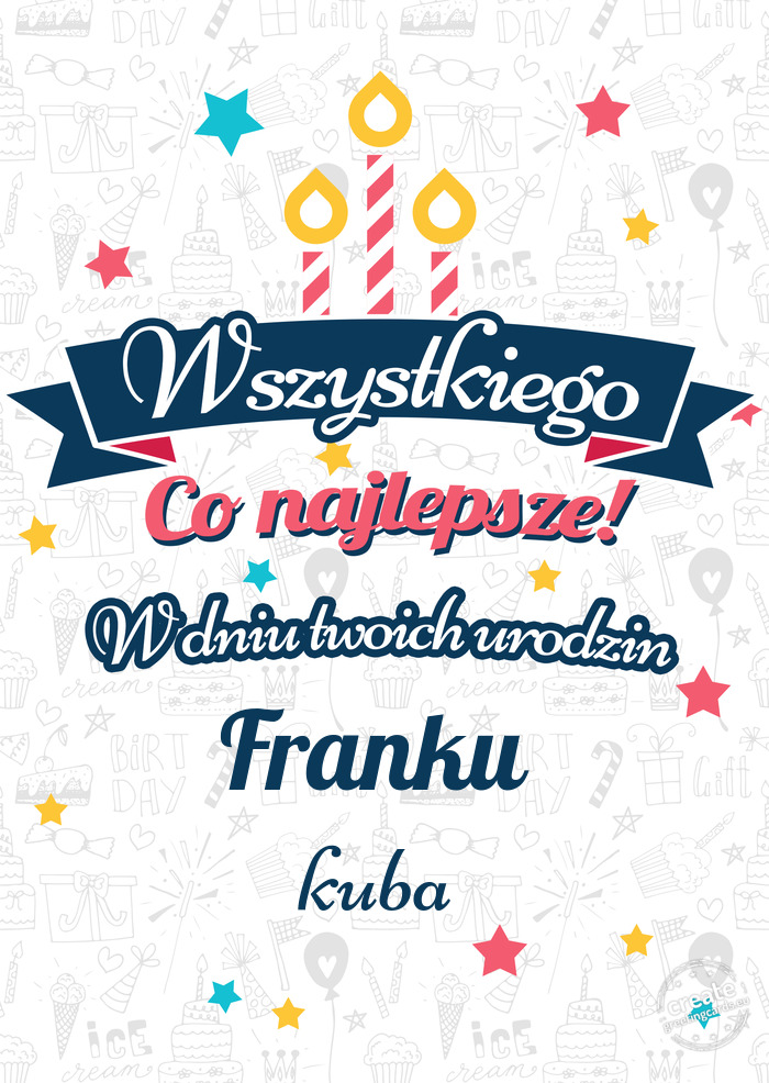 Wszystkiego najlepszego Franku z okazji urodzin kuba