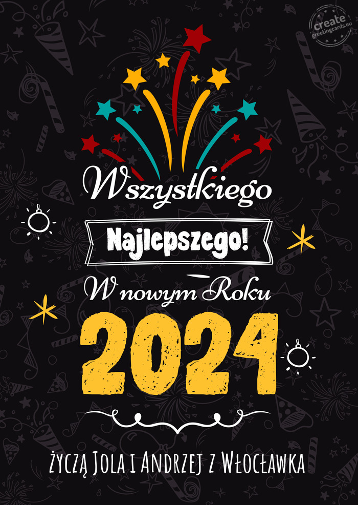Wszystkiego najlepszego w nowym roku, życzą Jola i Andrzej z Włocławka