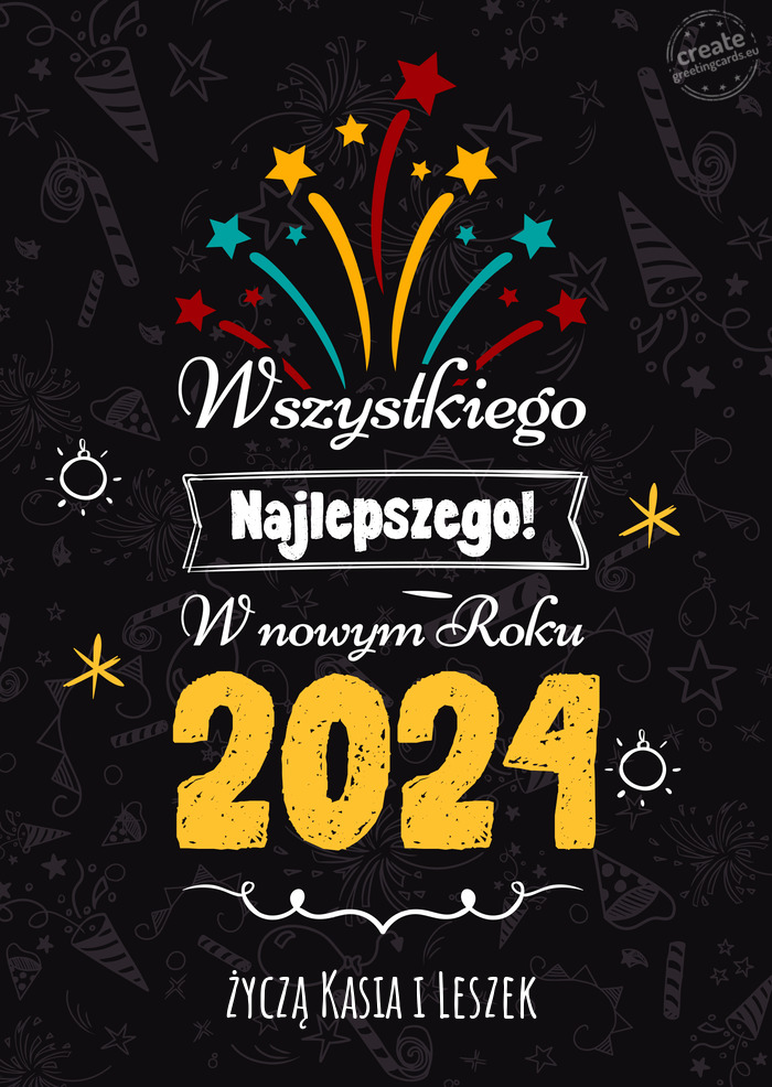 Wszystkiego najlepszego w nowym roku, życzą Kasia i Leszek