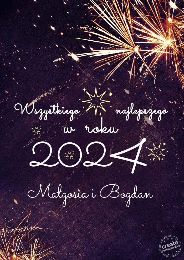 Wszystkiego najlepszego w roku Małgosia i Bogdan