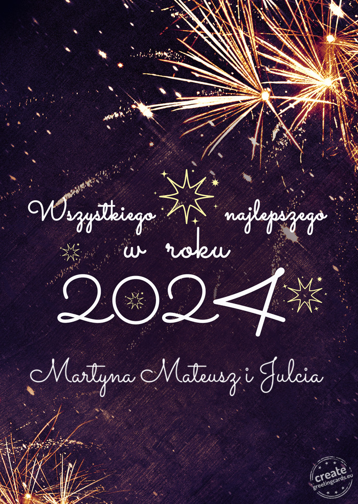 Wszystkiego najlepszego w roku Martyna Mateusz i Julcia