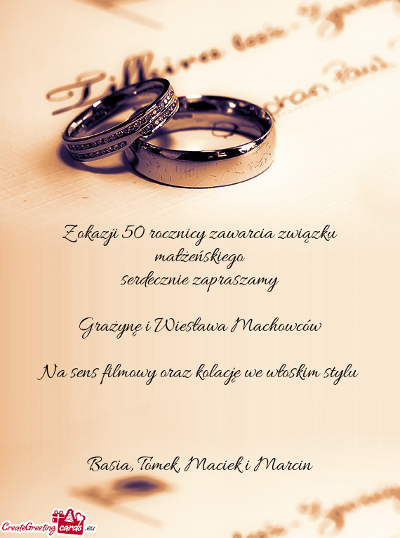 Z okazji 50 rocznicy zawarcia związku małżeńskiego