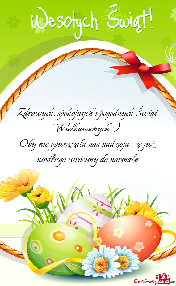 Zdrowych, spokojnych i pogodnych Świąt Wielkanocnych :)