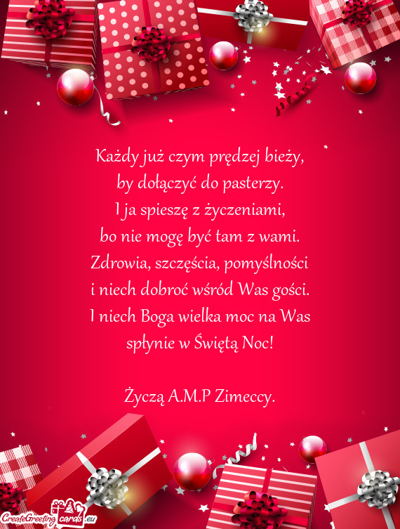 Życzą A.M.P Zimeccy