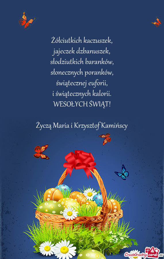 Życzą Maria i Krzysztof Kamińscy
