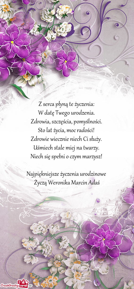 Życzą Weronika Marcin Adaś