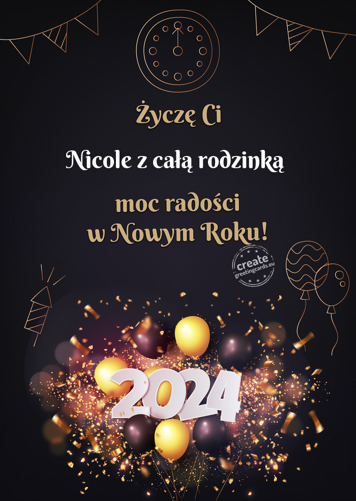 Życzę Ci Nicole z całą rodzinką moc radości w Nowym Roku