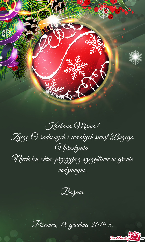 Życzę Ci radosnych i wesołych świąt Bożego Narodzenia