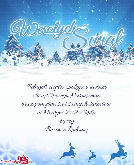 026 Roku życzy Basia z Rodziną